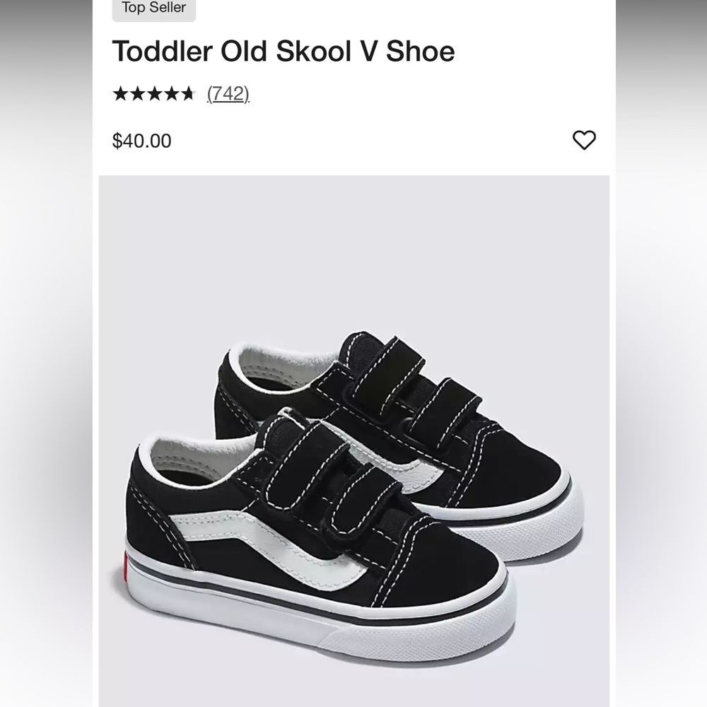 Toddler old stool vans size 6 with original box